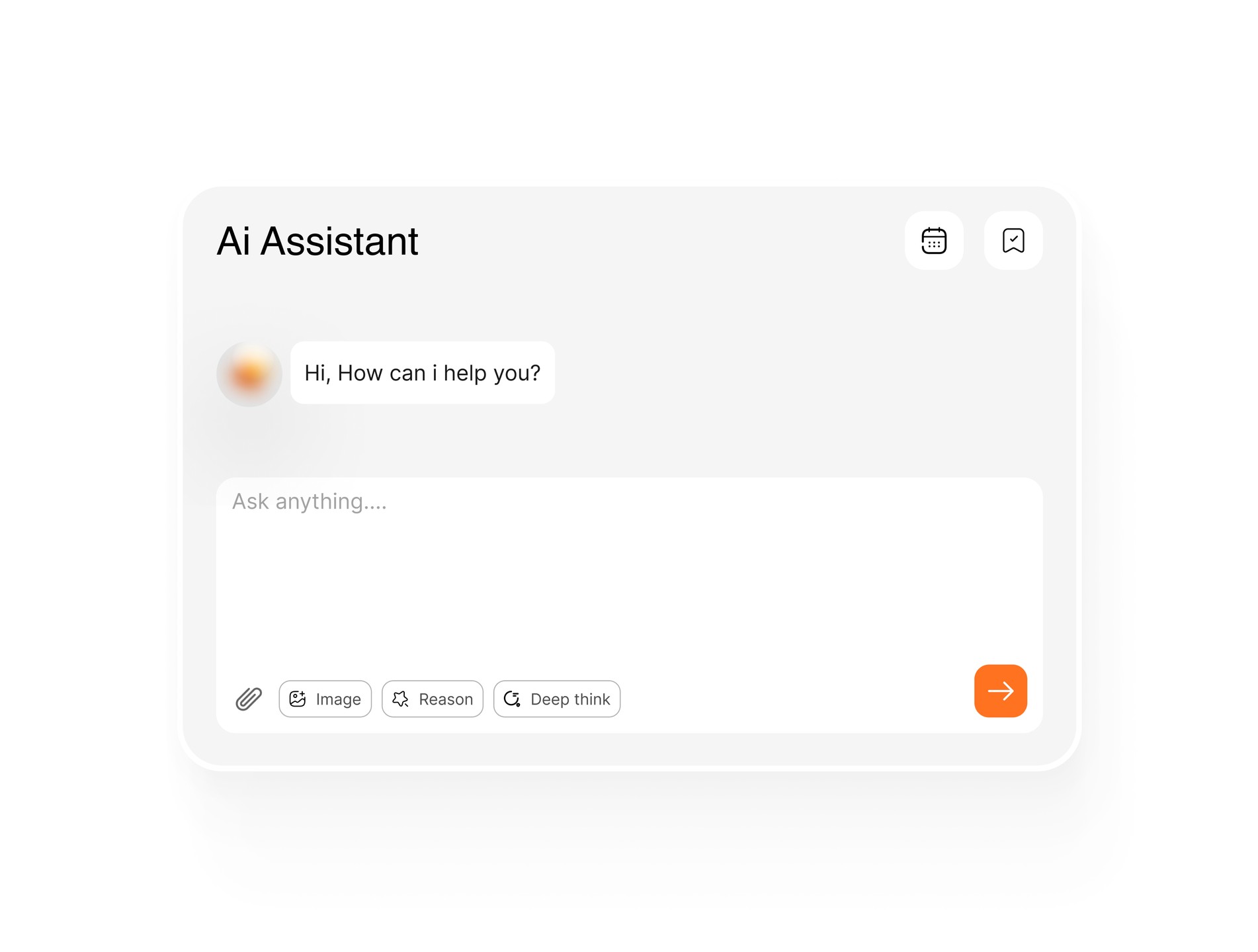 AI assistant chat widget UI